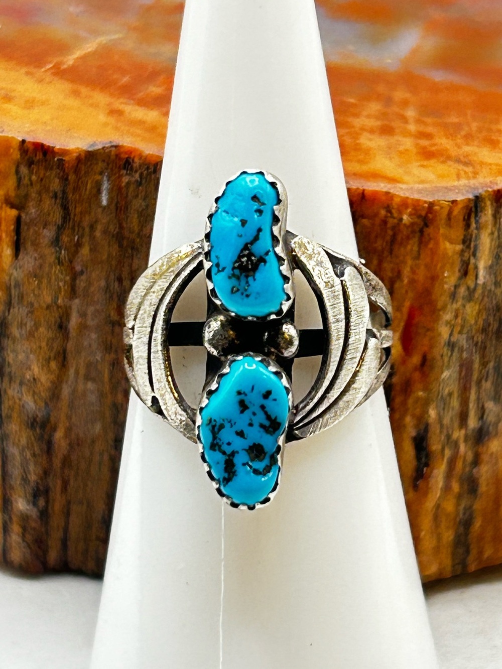 Southwest Sterling Silver Turquoise Ring - Size 6
